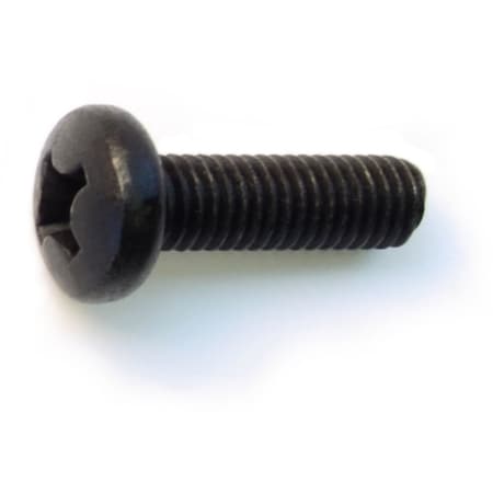 Midwest Fastener Sheet Metal Screw, M6 x 20 mm, Black Steel Pan Head Phillips Drive, 10 PK 31447